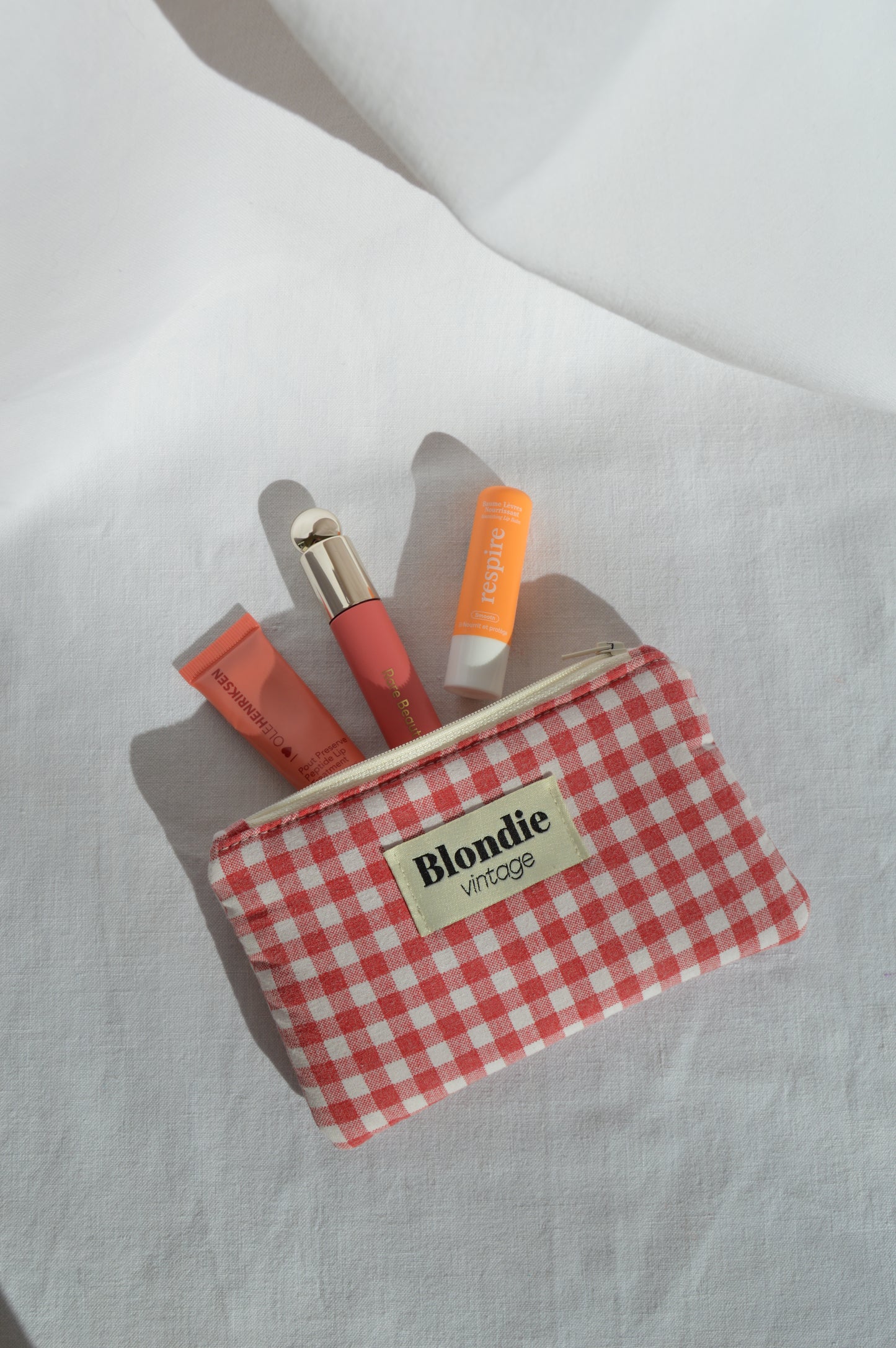 Mini pochette vichy rouge