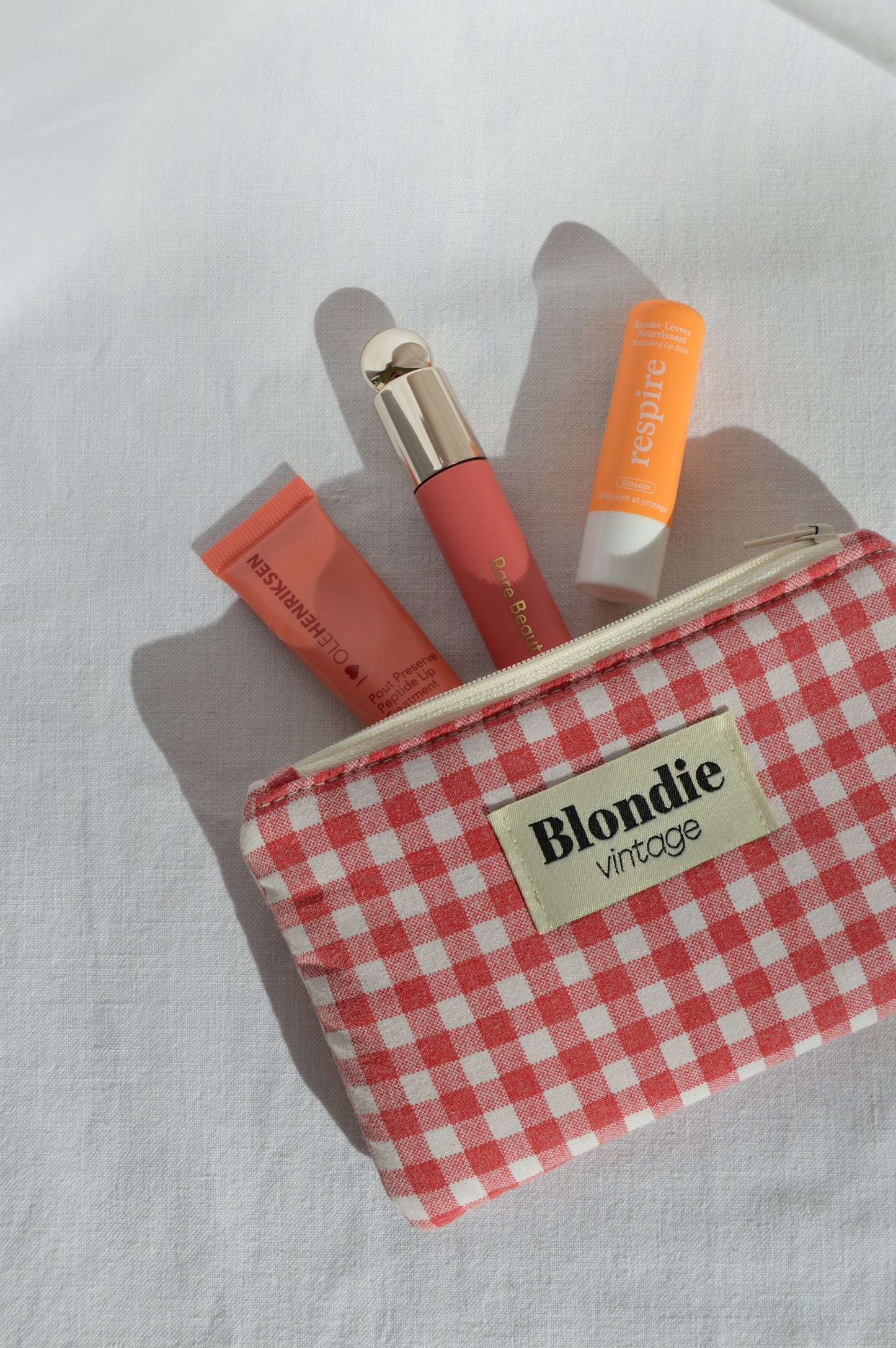 Mini pochette vichy rouge